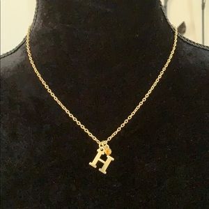 NWT Dainty Gold Letter H Initial Necklace